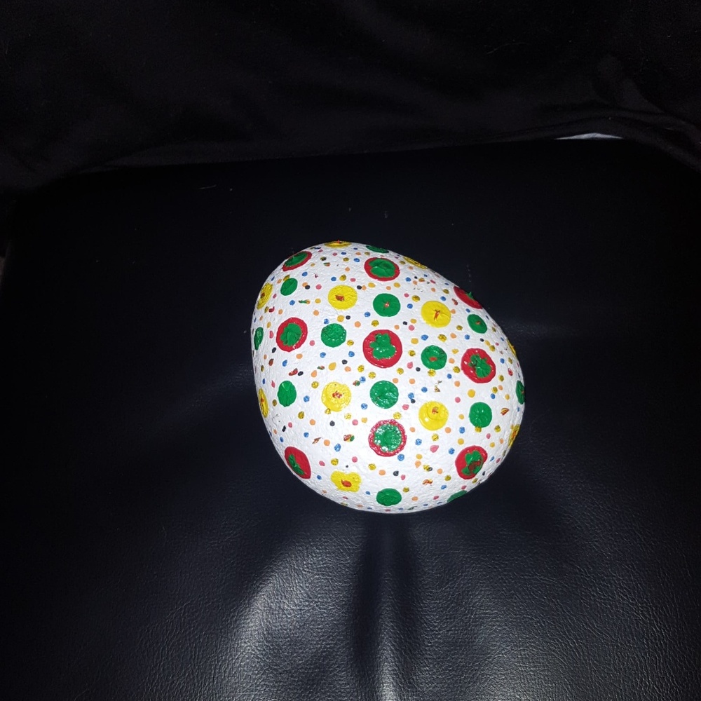 Egg Shaped Spotted Painted Rock